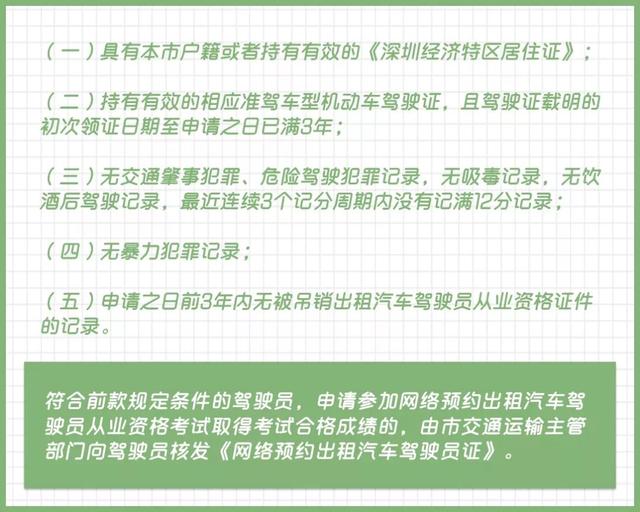 深圳市网约车最新政策解析